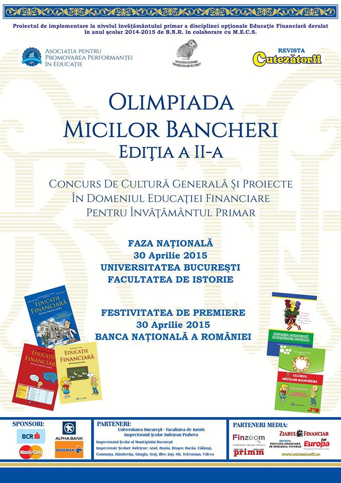 Afisul Olimpiadei Micilor Bancheri 2015