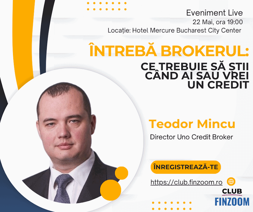 Eveniment Club FINZOOM - Întrebă Brokerul: Ce trebuie să știi când ai sau vrei un credit